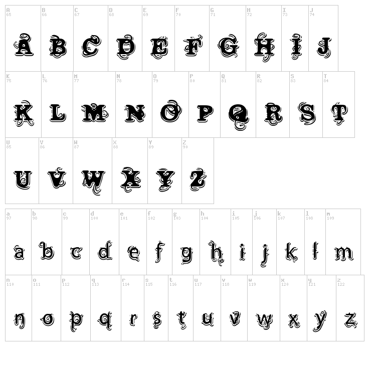 Vtks Wine Label font map